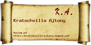 Kratochvilla Ajtony névjegykártya